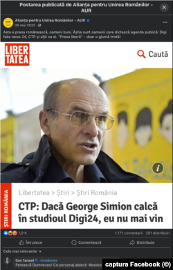 „Presa liberă” – doar o glumă tristă!”, postare AUR pe Facebook