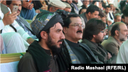 Manzoor Pashteen (left) at a Pashtun rally in Quetta
