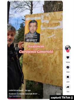 Postările de pe contul de TikTok codul.lui.avraam2 care îi făceau publicitate lui George Simion au fost eliminate de platformă la solicitarea BEC.