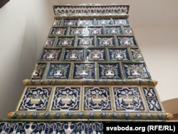 Кафляная печ у Старым замку ў Горадні, 2021 год. Архіўнае фота