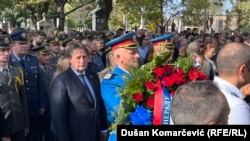 Ministar odbrane Bratislav Gašić na sahrani Pavkovića u Aleji zaslužnih građana na Novom groblju u Beogradu, 22. oktobar 2025.