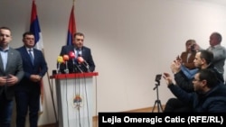 Zoran Tegeltija i Milorad Dodik na pres-konferenciji
