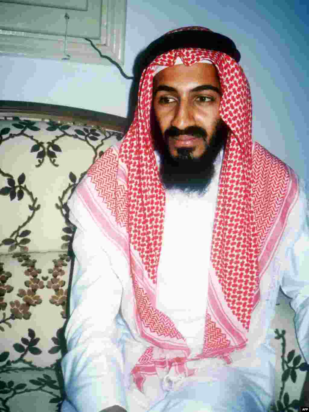 Osama bin Laden in traditional Saudi dress in this 1988 photo taken in Jeddah.