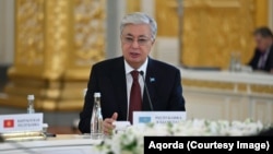 Președintele Kazahstanului, Kasîm-Jomart Tokaev, la Moscova, în octombrie 2024.