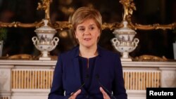 Premierul scoțian Nicola Sturgeon la Edinburgh, iunie 2017