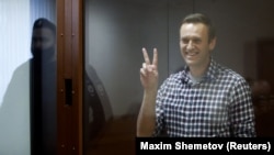 Jailed Russian opposition leader Aleksei Navalny (file photo)