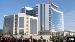 The luxurious Hotel Oguzkent in Ashgabat, just one of many large-scale projects completed during the recent construction boom in Turkmenistan
