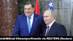 Milorad Dodik i Vladimir Putin u Beogradu, Srbija, 17. januara 2019. 