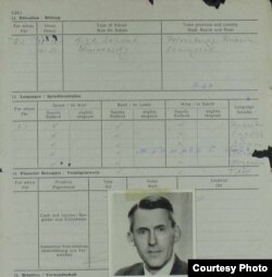 Фрагмент анкеты ди-пи Н.Н. Поппе, март 1949. Источник: Arolsen Archives.