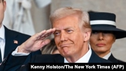 Donald Trump, în timpul ceremoniei de învestire în funcția de președinte al SUA. 