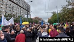 Protest zaposlenih u prosveti, Beograd, Srbija, 16. septembra 2024. 
