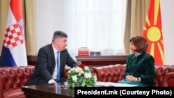 Хрватскиот претседател Зоран Милановиќ и македонската претседателка Гордана Сиљановска-Давкова, 7 мај 2025 година