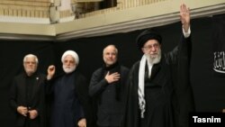 Ayatollahul Ali Kamenei (primul din dreapta) a avut prima apariție publică după războiul de 12 zile cu Israelul. 