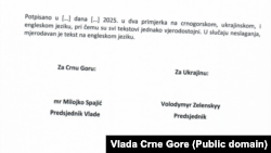 Sporazum bi trebalo da potpišu lideri dvije države - Spajić i Zelenski