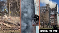 Наслідки російського удару по Тернополю (комбіноване фото)