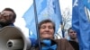Supporters of Prime Minister Viktor Yanukovych rallying in Kyiv today