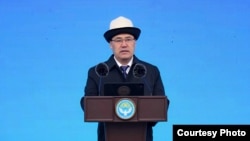 Президент Садыр Жапаров кыргыз милициясынын 101 жылдыгына арналган иш-чарада. 1.11.2025.