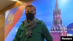 Алексей Навальный Москванын "Шереметьево" аэропортунда, 17-январь, 2021-жыл.  