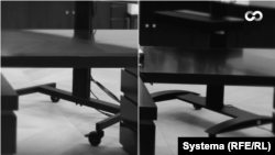 Форма ножек подставки под телевизор в разных резиденциях. Слева — в оригинальном кабинете в Ново-Огарёве. Справа — в резиденциях в Сочи и на Валдае