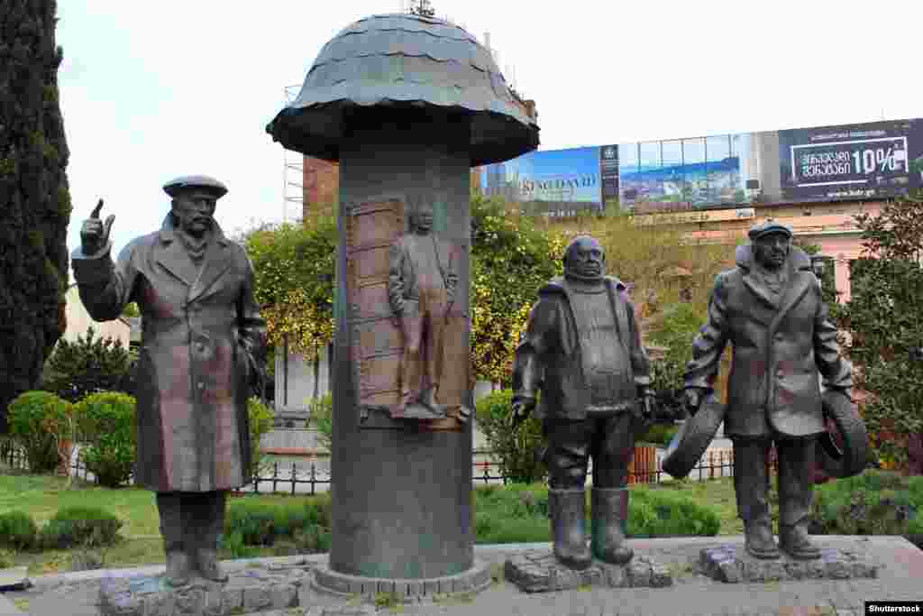 ფილმ „მიმინოს“ პერსონაჟების სკულპტურული კომპოზიცია თბილისში (2011 წ.)