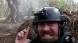 Ukraine - RFE/RL correspondent Maryan Kushnir reacts as Ukrainian forces fire artillery near Kupyansk, Kharkiv region - screen grab 4