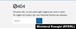 Screenshot Ministerul Energiei 