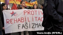 Sa protesta protiv rehabilitacije Milana Nedića, arhiv