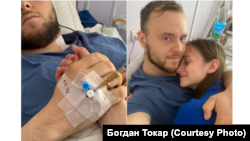 Богдан Токар і Вікторія Токар у лікарні