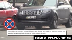 Також біля ресторану журналісти помітили автівку нардепа Арістова – в зоні дії знаку «зупинку і парковку заборонено»