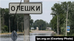 Олешки під час потопу через руйнацію Каховської ГЕС на Херсонщині у 2022 році