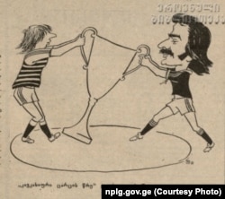 "კავკასიური ცარცის წრე დიუსელდორფში". 1981 წ. 13 მაისი, გაზეთი "ლელო"