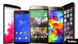 آرشیف/ برخی از موبایل های هوشمند که برای صفحات اجتماعی استفاده می‌شوند