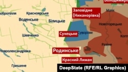 Село Сухецьке на мапі DeepState станом на 27 жовтня 2025