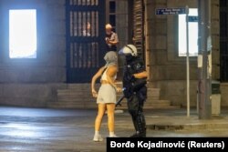 Detalj sa antivladinog protesta u Beogradu, Srbija, 13. avgust 2025.