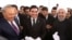 Хасан Роухани, Нурсултан Назарбаев жана Гурбангулы Бердыммухамедов Казакстан-Иран-Түркмөнстан темир жолунун ачылышында.