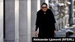 Vesna Medenica ispred Višeg suda u Podgorici, 2025.