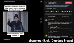 Contul romania_razboi de pe TikTok are multe video-uri despre N. Ceausescu.