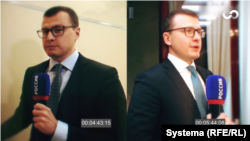 Два разных галстука, которые появляются в одном репортаже журналиста Павла Зарубина в передаче "Москва. Кремль. Путин". Он утверждал, что все эти кадры сняты в Ново-Огарёве 17 декабря 2020 года, но на самом деле слева он — в резиденции в Сочи, 9 декабря 2020 года