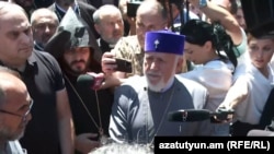 Catholicos of All Armenians, other clergy, and their supporters at the Mother See of Holy Etchmiadzin on June 27, 2025