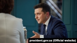 Президент Володимир Зеленський під час пресмарафону «30 запитань президенту України». Київ, 26 листопада 2021 року