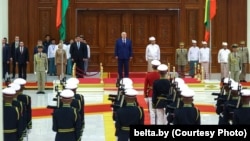 Цырымонія афіцыйнай сустрэчы Аляксандра Лукашэнкі ў М’янме, 28 лістапада 2025 году