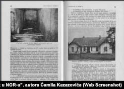 Fotografije podruma (lijevo) u kome su zatvorenici mučeni, knjiga "Travnik u NOR-u", autora Ćamila Kazazovića.