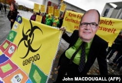 Kao ministar, Schmidt je podržavao korištenje herbicida glifosata i navukao bijes SPD-a i opozicijskih stranaka koje su tražile zabranu glifosata (fotografija sa protesta protiv korištenja glifosfata, demonstrant sa likom Schmidta, Berlin, 2016. godina)