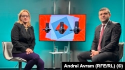 Radu Miruță, ministrul Economiei, în timpul interviului one2one acordat jurnalistei Anca Grădinaru, la Europa Liberă, 8 octombrie 2025.