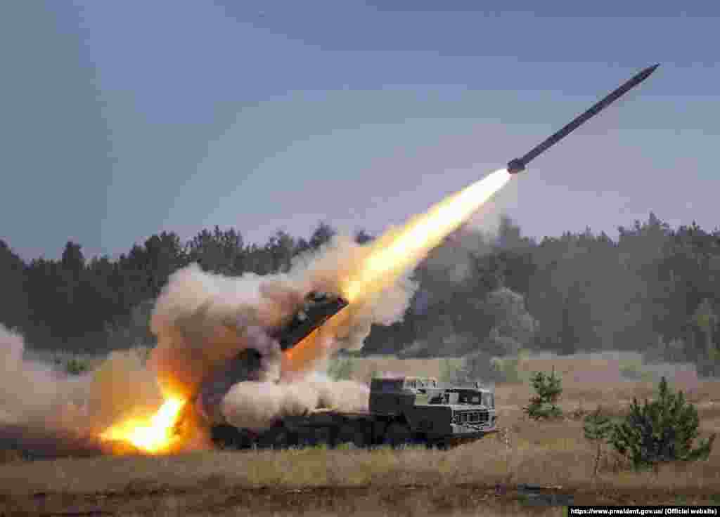 Сратегічні командно-штабні навчання &laquo;Об'єднані зусилля &ndash; 2020&raquo;. На фото постріл із ракетного комплексу &laquo;Вільха&raquo;