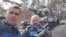 RFE/RL's Ukrainian Service correspondent Roman Pahulych and cameraman Pavlo Kholodov, pictured in Ukraine's Sumy region in 2022.