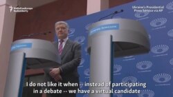 With No Rival To Debate, Poroshenko Talks To Journalists, Supporters