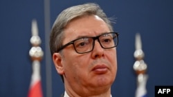 Președintele Serbiei, Alexandar Vucici, 15 octombrie 2025.