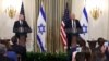 Presidenti amerikan, Donald Trump me kryeministrin izraelit, Benjamin Netanyahu në konferencë për media në Shtëpinë e Bardhë.
