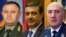 The presidential office says it has received suggestions from the prime minister to dismiss the chief of the general staff of the armed forces, Artak Davtian (left), the director of the National Security Service, Eduard Martirosian (center), and police chief Arman Sargsian.